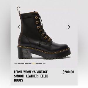 Dr. Marten Women's Leona Vintage Smooth Leather Heeled Boots Size 8